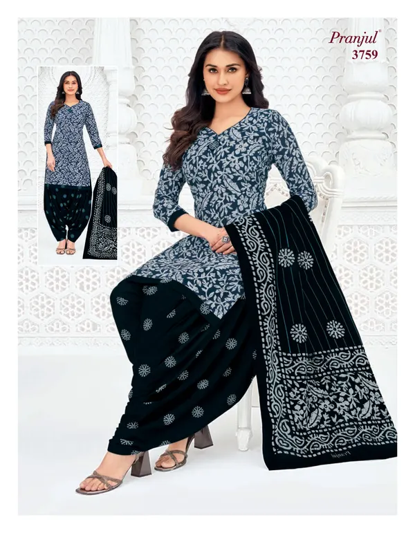 Pranjul Premium Cotton Stright Top patiyala Bottom with Dupatta | SW3759