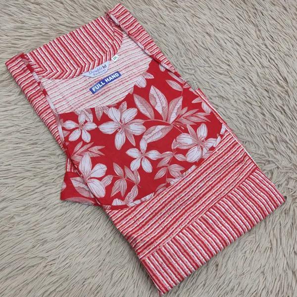 Premium Cotton Frock Style Nighty with Adjustable Rope & Side Pocket | NT3294