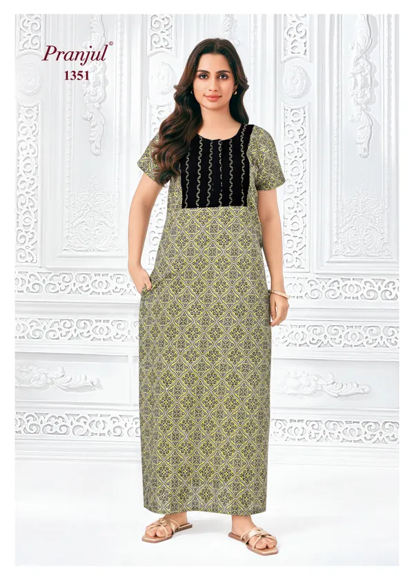 Pure Cotton Pranjul Nighty | PN1351