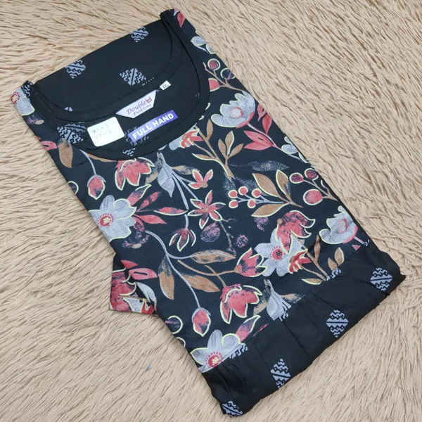 Full Hand Premium Frock Style Nighty } NT3096