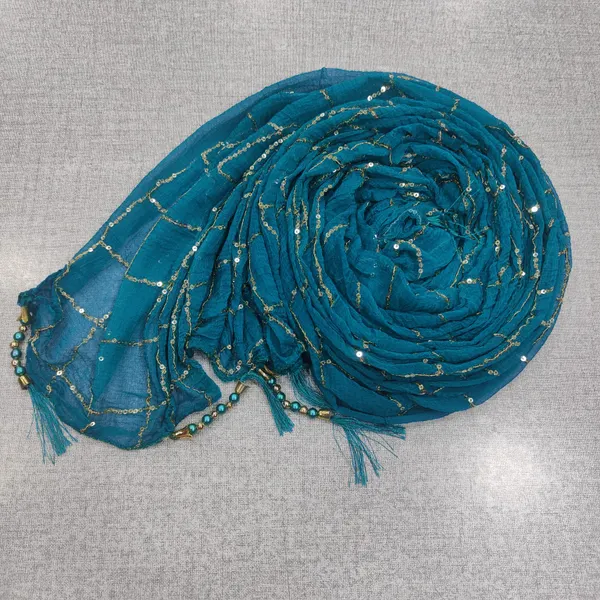 Soft marble Chiffon 2mtr Sequin Shawl | SQ01