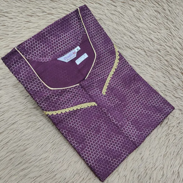 Premium Rayon Nighty with Lace & Zip | NT3667
