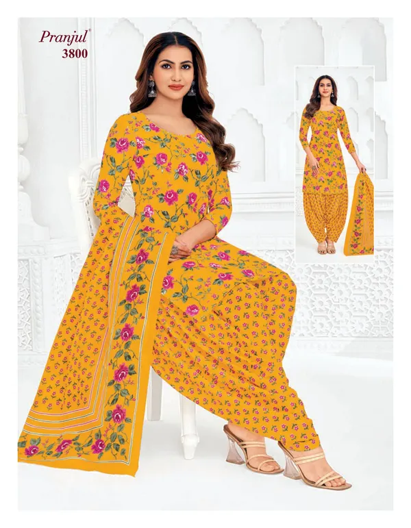Pranjul Premium Cotton Stright Top patiyala Bottom with Dupatta | SW3800