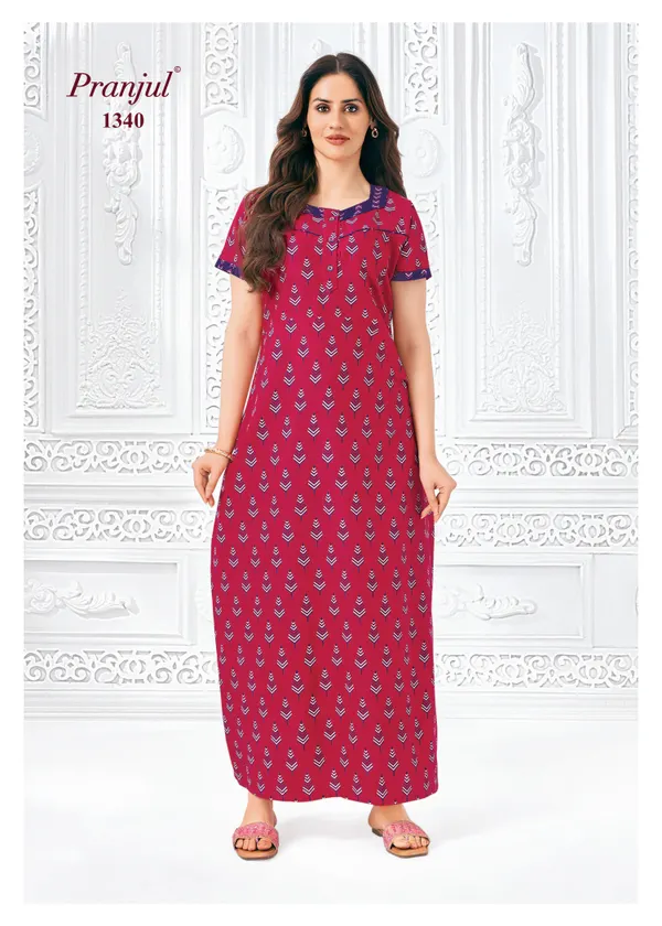 Pure Cotton Pranjul Nighty | PN1340