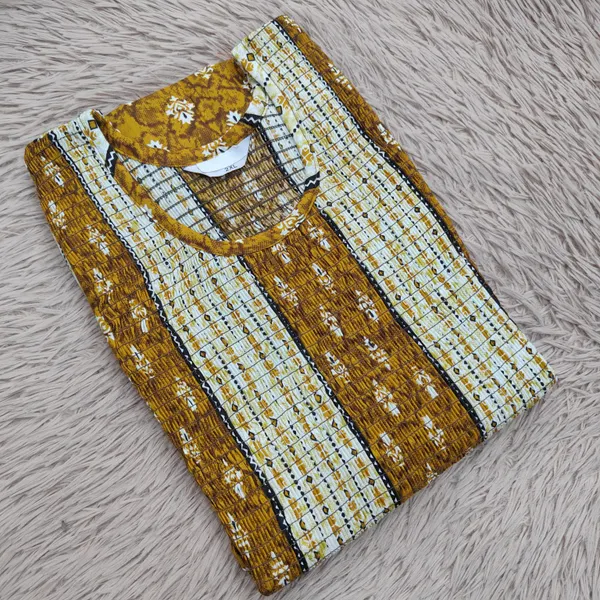 Premium Cotton Smocked Maxi Gown With Side pocket | MG46