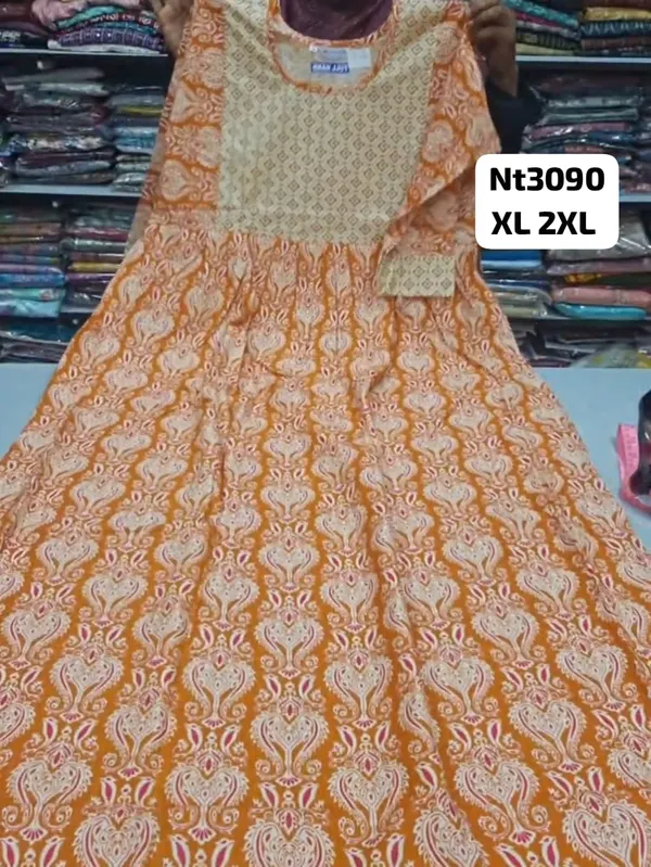 Full Hand Premium Frock Style Nighty } NT3090