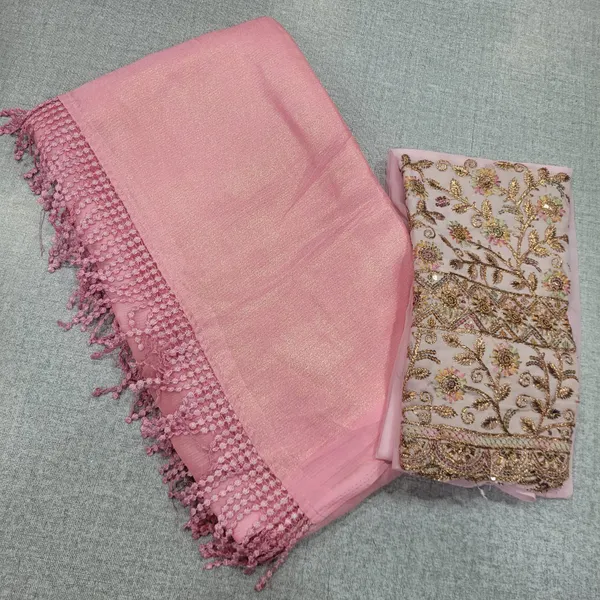 Fancy Plain Sarees with heavy work blouse | SR154
