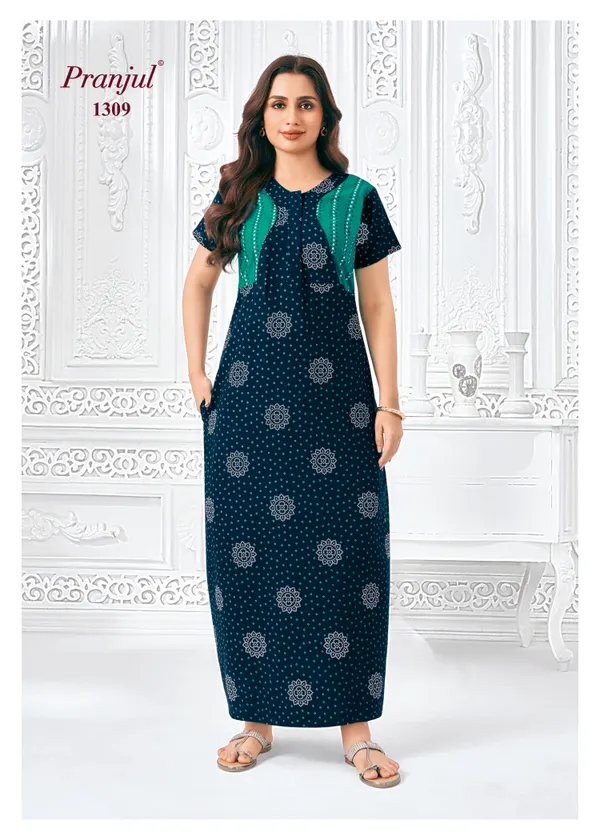Pure Cotton Pranjul Nighty | PN1309