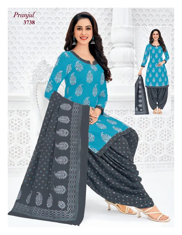Pranjul Premium Cotton Stright Top patiyala Bottom with Dupatta | SW3738