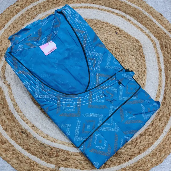 Pure Cotton Fancy Neck Nighty | NT3871