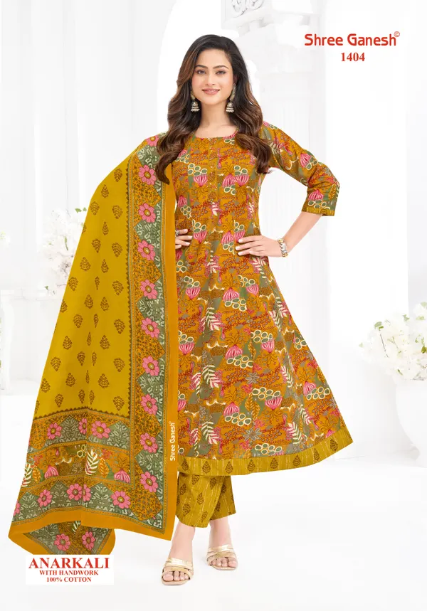 Sree Ganesh Top Bottom & Dupatta | Fully Overlocked | SG1404