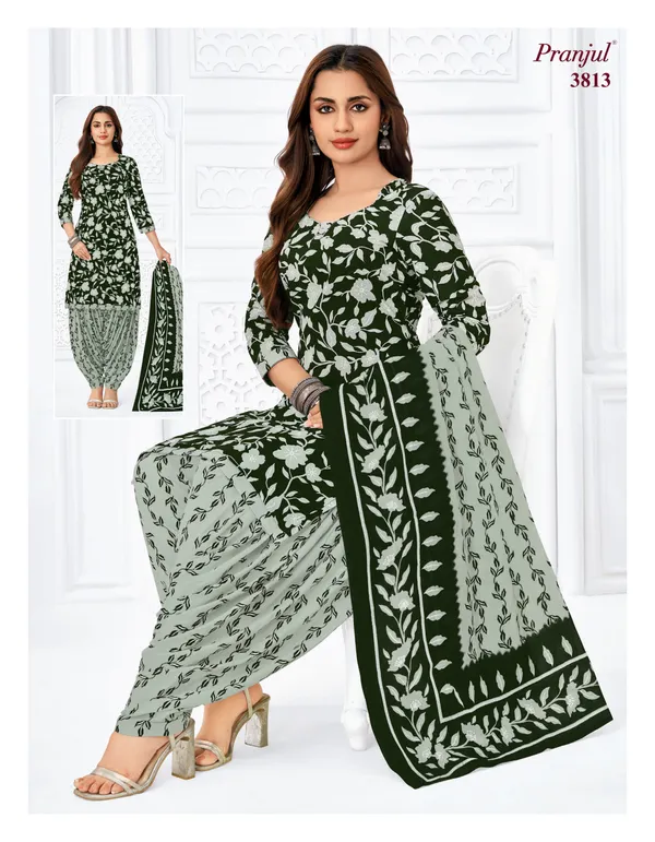Pranjul Premium Cotton Stright Top Patiyala Bottom with Dupatta | SW3813