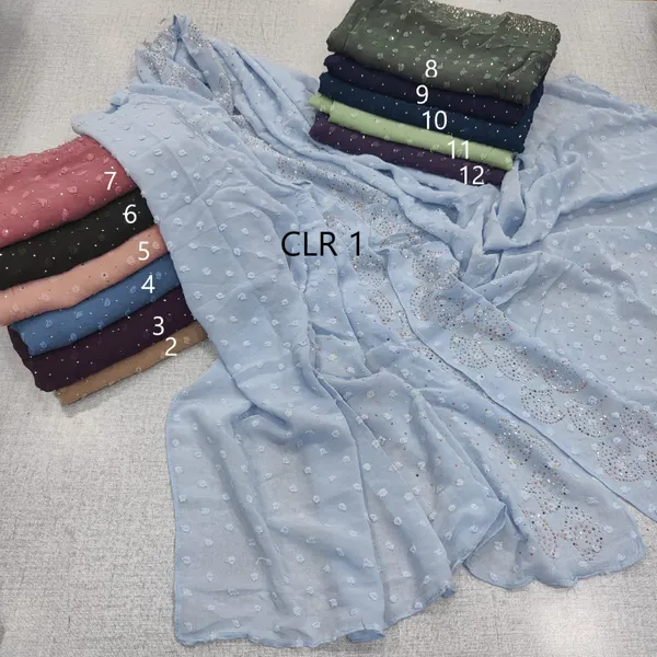 Chiffon / Satin Stone work Hijab | H178