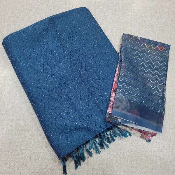 Heavy neted Saree with Contrast blouse | SR172