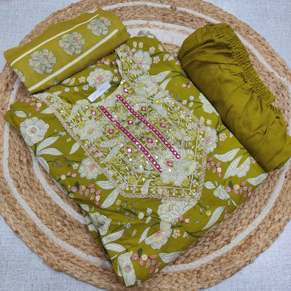 Rayon Long Anarkali Top Bottom Dupatta  | TS3284