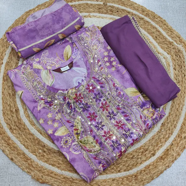Rayon Long Anarkali Top Bottom Dupatta  | TS3262