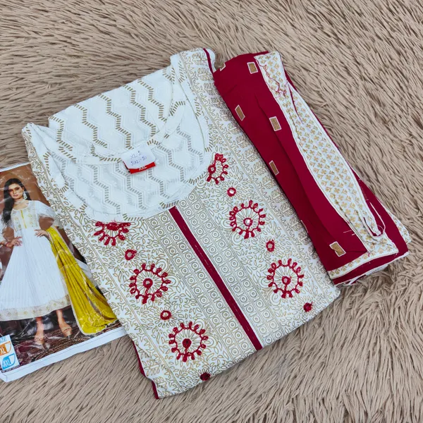 Premium Rayon Cotton Kurti with Dupatta Set | KS894
