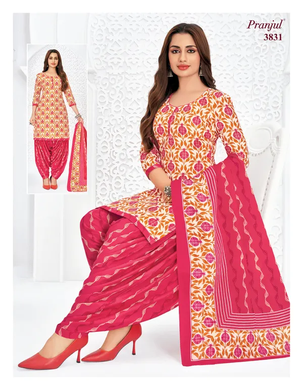 Pranjul Premium Cotton Stright Top Patiyala Bottom with Dupatta | SW3831