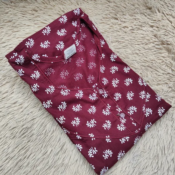Premium Cotton Button Nighty | nt2616