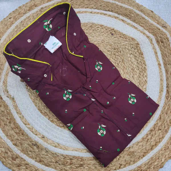 Premium Rajwadi Cotton Collar Neck Nighty | NT3812