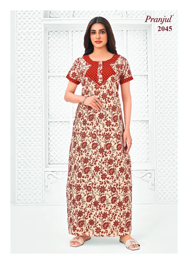 Pranjul Nighty Pure Cotton | PN2045