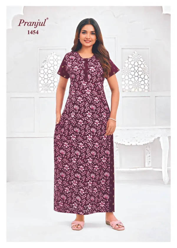 Pure Cotton Pranjul Nighty |PN1454