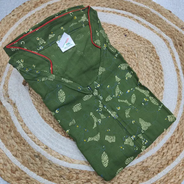 Premium Rajwadi Cotton Collar Neck Nighty | NT3811