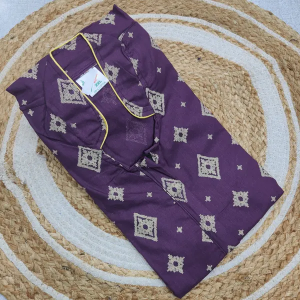 Premium Rajwadi Cotton Collar Neck Nighty | NT3816