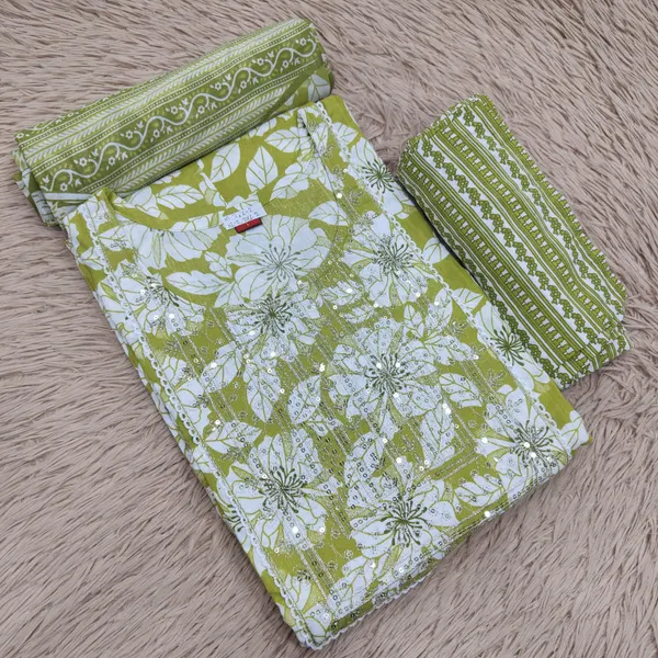 Cotton Anarkali Top Bottom Dupatta Set | TS3040