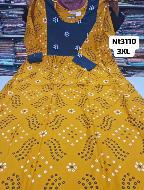 Full Hand Premium Frock Style Nighty } NT3110