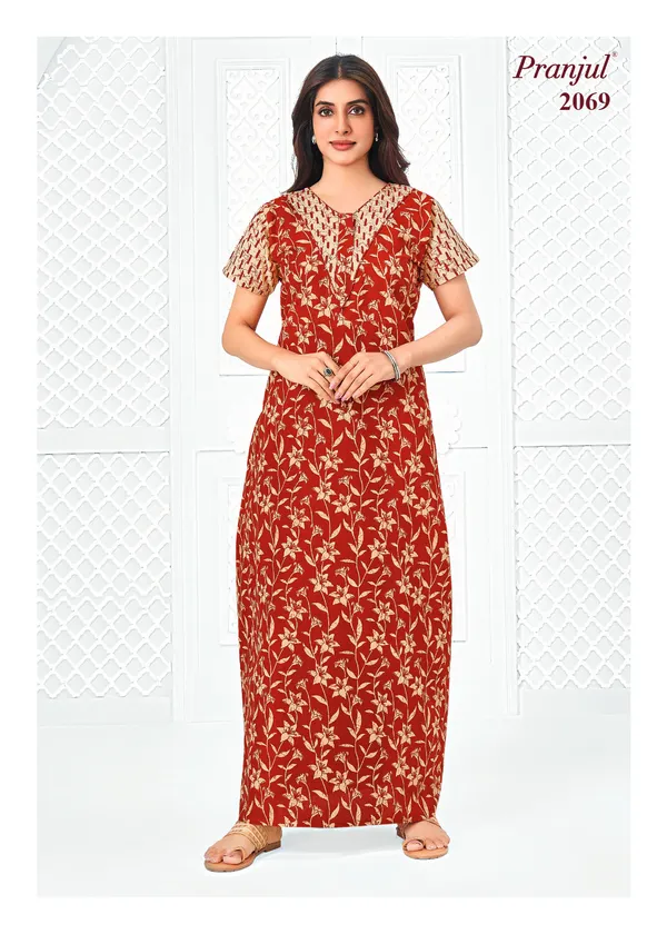 Pranjul Nighty Pure Cotton | PN2069