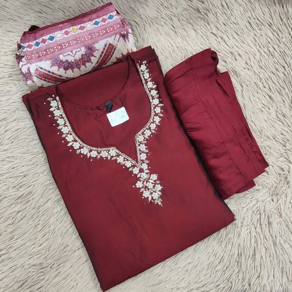 Premium Silk Top Bottom & Dupatta Set | TS2051