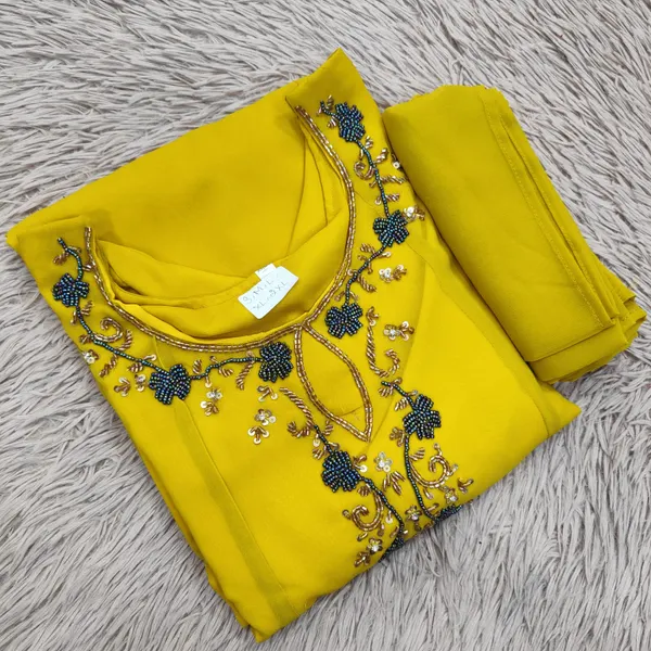 Premium Digital Chiffon Kurti with Shawl | KS904