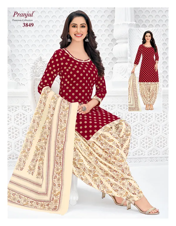 Pranjul Premium Cotton Stright Top Patiyala Bottom with Dupatta | SW3849