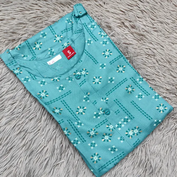 Premium Liva Certified Rayon Straight Kurti with Side Cut | SD58