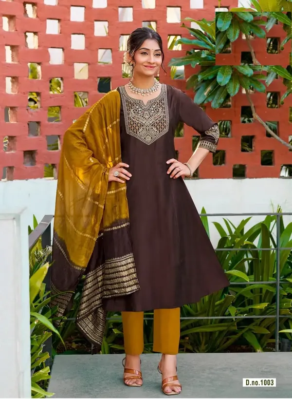 Heavy Vatican Anarkali Top Bottom Dupatta Set | TS3661