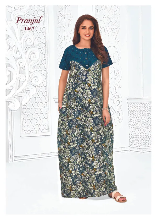 Pure Cotton Pranjul Nighty |PN1467