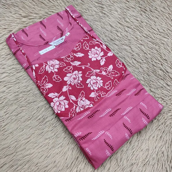 Premium Cotton Frock Style Nighty with Adjustable Rope & Side Pocket | NT3545