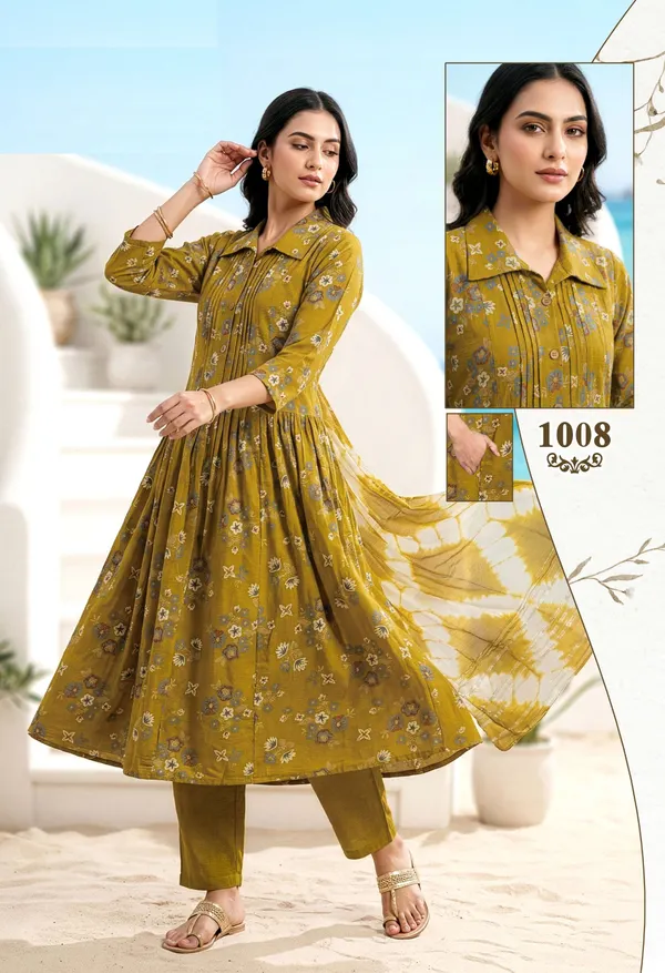 Premium Vatican Anarkali Top Bottom Dupatta Set | TS3069