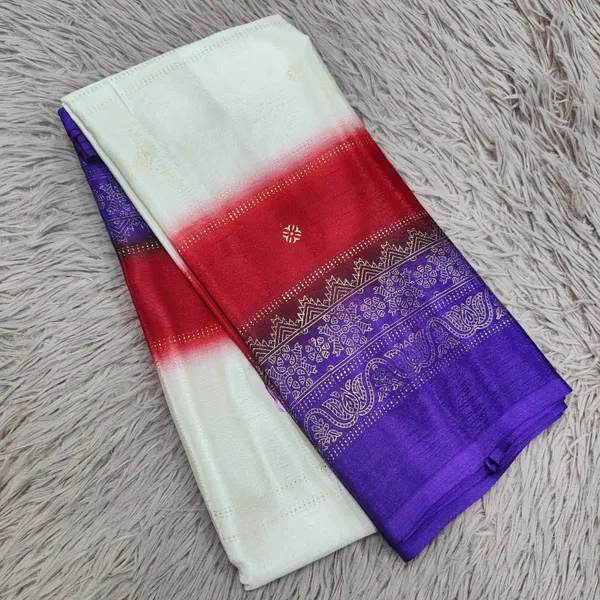 Soft Creap Saree with Contrast Border n Foil work | SR76 
