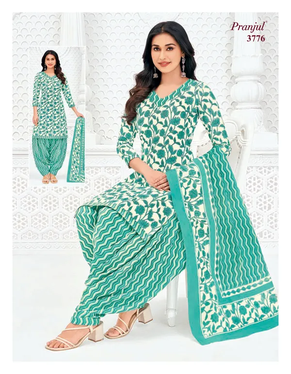 Pranjul Premium Cotton Stright Top patiyala Bottom with Dupatta | SW3776
