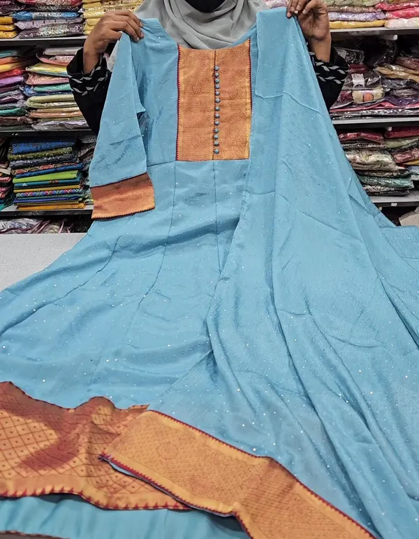 Vichitra Silk Kurti with Shawl | KS704