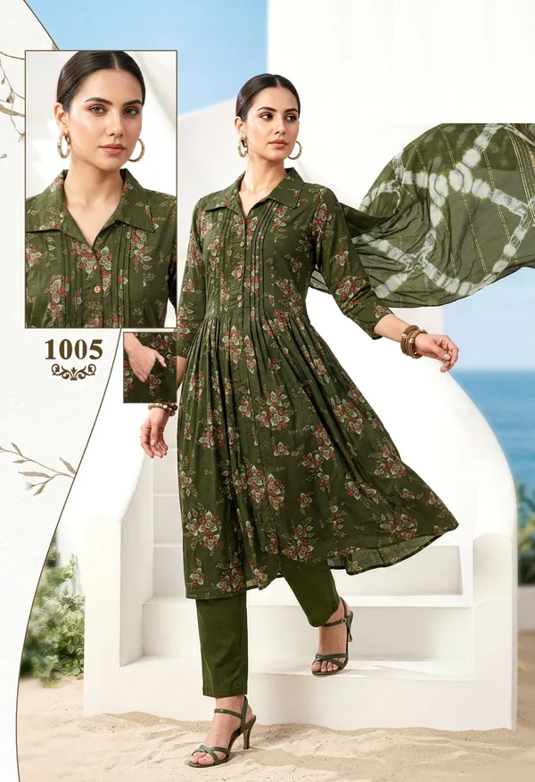 Premium Vatican Anarkali Top Bottom Dupatta Set | TS3066