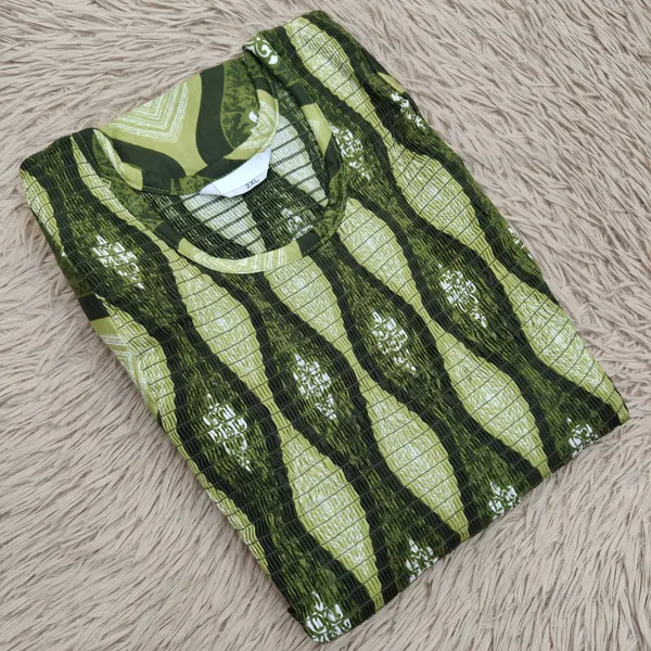 Premium Cotton Smocked Maxi Gown With Side pocket | MG78