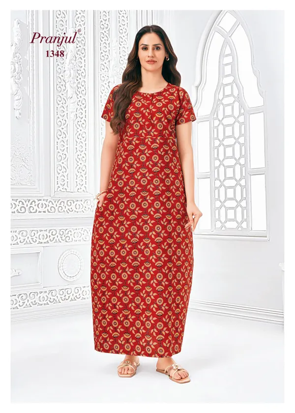 Pure Cotton Pranjul Nighty | PN1348