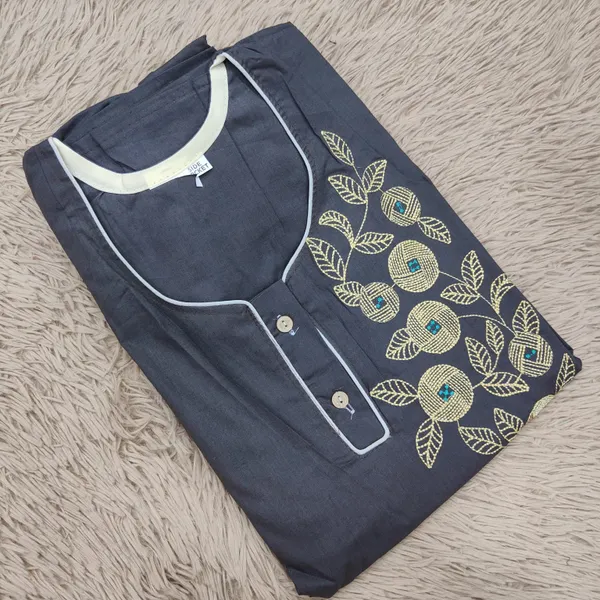 Pure Cotton EMBROIDERY Nighty | NT2958