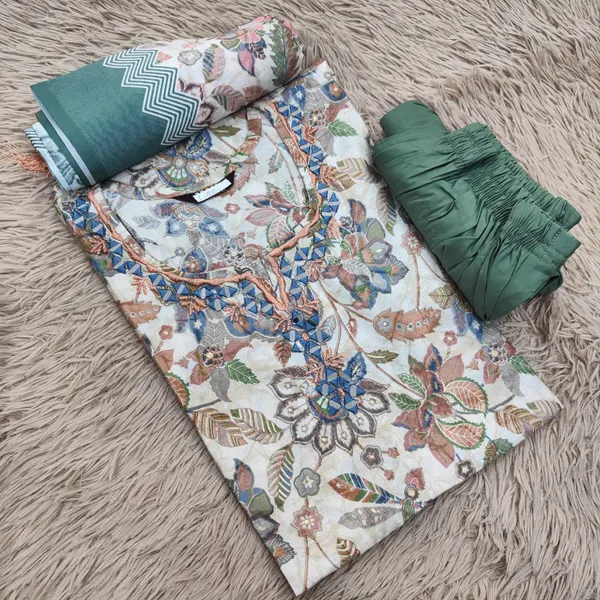 Premium Vatican Top Bottom & Dupatta Set | TS2057
