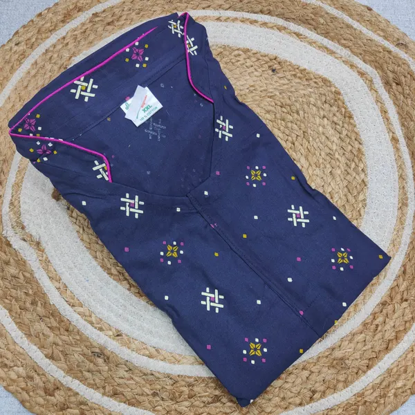 Premium Rajwadi Cotton Collar Neck Nighty | NT3805