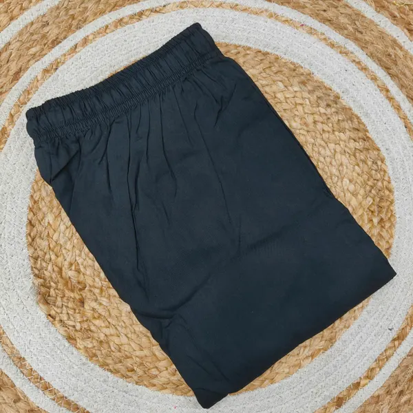 Straight Pants with Pocket & Rope (Black) | 41 Length  | ST33