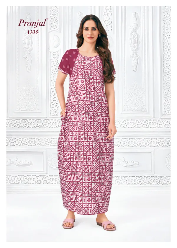 Pure Cotton Pranjul Nighty | PN1335